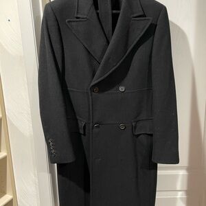 Vintage GUCCI Black Double-Breasted Officer Overcoat